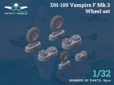1/32 Wheel set de Havilland DH-100 Vampire Mk.3