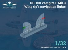 1/32 Wing tip's navigation lights DH-100 Vampire Mk.3