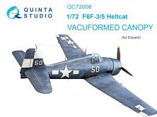 1/72 F6F-3/F6F-5 Hellcat vacuumed clear canopy for Eduard