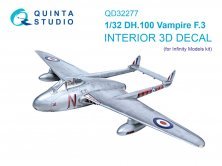 Quinta Studio 1/32 DH.100 Vampire F.3 Interni 3D colore
