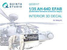 1/35 AH-64D Extended forward avionics bays Interior for Meng