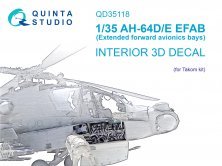 1/35 AH-64D Extended forward avionics bays Interior for Takom