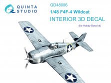 1/48 F4F-4 Wildcat Interior on decal paper for HobbyBoss