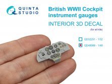 1/48 British WWII Cockpit instrument gauges Interior