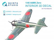 1/48 A6M5 Zero, Nakajima Prod 3D & color interior for Finemolds