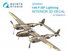 1/48 P-38F Lightning color Interior for Hasegawa