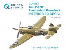 1/48 P-47D Thunderbolt Razorback 3D & color interior for Miniart