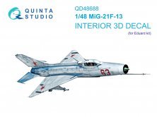Quinta Studio 1/48 MiG-21F-13 Int�rieur 3D pour Eduard
