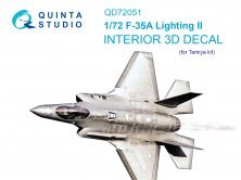 1/72 F-35A Lighting II Interior on decal paper for Tamiya