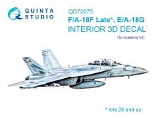 1/72 F/A-18F Late, E/A-18G Interior on decal paper for Academy