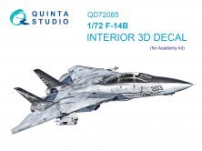 1/72 F-14B Interior on decal paper for Academy