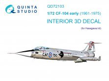 1/72 CF-104 early Interior on decal paper for Hasegawa