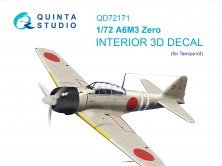 1/72 A6M3 Zero 3D-Printed & color Interior for Tamiya