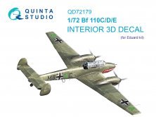 1/72 Messerschmitt Bf-110C/Bf-110D/Bf-110E Interior for Eduard