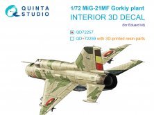 1/72 MiG-21MF Gorkiy plant 3D-Pr. & color interior for Eduard