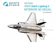 1/72 F-35A/F-35C Lightning II 3D-Pr. & color interior for Tamiya