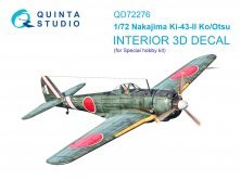 QUINTA STUDIO Ki-43 II Ko/Otsu Cockpit 3D Couleur 1/72