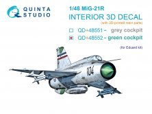 1/48 MiG-21R green panels 3D-Pr. & color Int. for Eduard