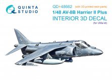 1/48 AV-8B Harrier II Plus 3D & color Interior UMA