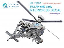 1/72 AH-64D early Interior for Academy with resin part