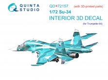 1/72 Su-34 Interior for Trumpeter with 3D-printed resin part