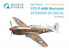 1/72 Curtiss P-40M Warhawk Interiorfor Academy