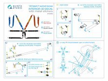 1/24 Sabelt 2inch seat belt harness, blue With metal buckles