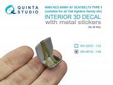 1/48 WWII Red Army AF Seatbelts with Metal Buckles Type 1