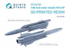 Quinta Studio Missiles KH-31P Anti-radar 1/48 - 2 pcs