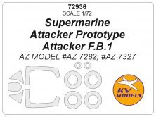 1/72 Supermarine Attacker Prototype, Attacker F.B.1 masks