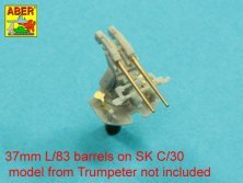 1/200 Set of 16 pcs 37 mm L/83 barrels Sk C/30 for German ships