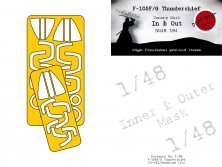 1/48 Republic F-105F/F-105G Thunderchief canopy frame paint mask