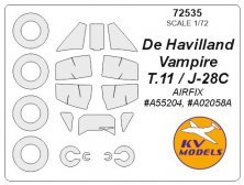 1/72 De Havilland Vampire T.11 / J-28C + wheels masks