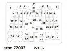 1/72 Mask for PZL-37 [PZL-37A PZL-37B]