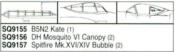 Spitfire Mk.XIV/Mk.XVI Bubble Canopy 1/72 Squadron Canopies