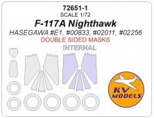 1/72 Lockheed F-117A Nighthawk Double-sided and wheels masks