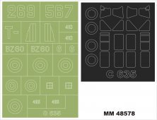 1/48 Caudron C.635 2 canopy masks outside & inside & insignia