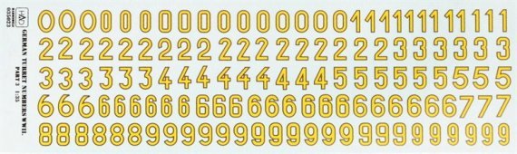 1/35 Decal German Turret numbers WWII N.3