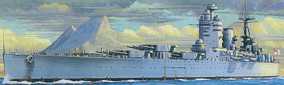 Tamiya 1/700 H.M.S. Rodney Schlachtschiff
