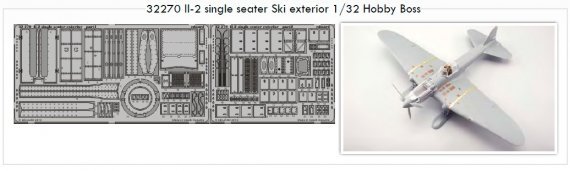 1/32 Il-2 single seater Ski exterior (HOBBYB)