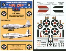 Yellow Wings Décalcomanies SB2U Vindicator 1/48 Yellow Wings Décalcomanies SB2U Vindicator 1/48