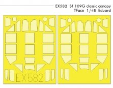 Mask 1/48 Bf 109G classic canopy TFace