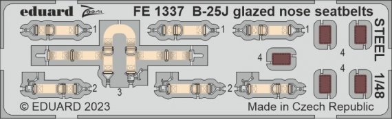 1/48 B-25J glazed nose seatbelts STEEL