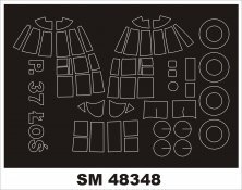 Montex 1/48 Pzl P.37 Los Kabinen Rahmen Lackiermaske