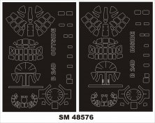 1/48 Consolidated B-24D Liberator canopy frame paint mask