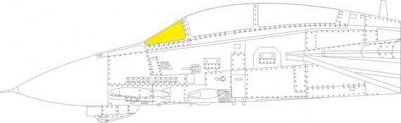 Mask 1/48 F-14B windshield TFace for Great Wall Hobby