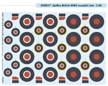 1/48 Spitfire British WW2 roundels late