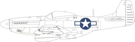 Mask 1/72 P-51D US national insignia for Eduard