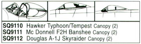 Squadron Canopies 1/72 Douglas A-1J Skyraider x2