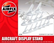 Assorted clear plastic aircraft stands Stands
